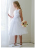 Satin Organza Double Layered Flower Girl Dress